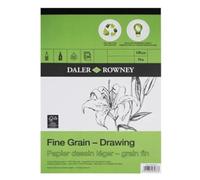 Daler-Rowney Papel para dibujo, Grano Fino, Textura Ligera, 120gsm, Bloc encolado por 1 lado, A5 14.8 x 21cm, 30 hojas