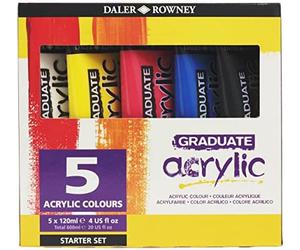 Daler rowney set starter graduate acrylic 5 tubos de 120ml c/surtidos