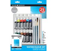 Daler-Rowney Acuarela Simply – Set técnica, 25 unidades, colores surtidos