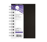 Daler-Rowney Simply, Cuaderno esbozo, Grano medio, 100gsm, Espiralado, tapa dura, A6 10.5x14.8cm, Blanco Suave, 54 hojas