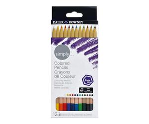 Daler Rowney Simply Lápices de Colores, 12 Colores Surtidos, 12 Unidades