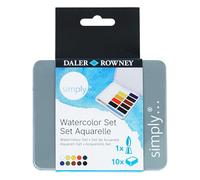 Daler-Rowney, Simply, Pintura para Acuarela, Metal, Colores Variados, 10 Set