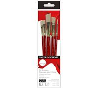 Daler-Rowney Simply Pinceles para Óleo, Pelo sintético rígido, Mango Corto, Surtido de 5 Pinceles
