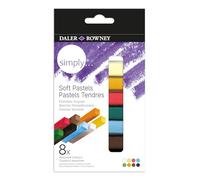 Daler-Rowney Simply, Soft Pasteles, Estuche de cartón, 8 colores surtidos