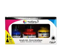 Daler-Rowney System3 Set Tinta Acrítica 3x29.5ml + Rotulador FW