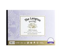 Daler-Rowney The Langton Prestige Rough - Bloc de papel de acuarela de 300 g/m², 14 x 10 pulgadas, pegado en 1 cara, 12 hojas blancas naturales, para artistas profesionales y estudiantes