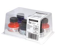 Daler Rwoney Calli, Tinta caligrafía, Botella de cristal, 29,5ml, Caja de plástico, Set, 6 Pinceles Surtidos