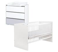 DALIA - Juego de cambiador y cama infantil convertible (140 x 70 cm), color blanco