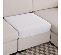 DALINA Textil - 2 Fundas para cojin de Sofa, Protector de cojin de Asiento Ajustable con Elastica, Tela de Poliester (Blanco Perla, 50x50x20)