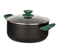 DAM. CACEROLA ALUMINIO PRENSADO GREEN 24 CM C TAPA 25x37x17cm Black green