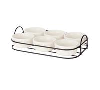 DAM.SET 6 PZS APERITIVO CON SOPORTE PORCELANA 23x15x4cm White