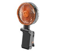 DAM Ventilador con motor sin escobillas, LED con 11 luces, 4 velocidades y 3 niveles de luz. Oscilación de 90º y ángulo ajustable de 180º con pinza de sujeción y 5200mAh. Color: Negro Black