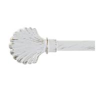 DAMDAM GO | Barra de Cortina Extensible de Metal Blanca Minimalista para Dormitorio Vintage de 120-210 cm - Concha
