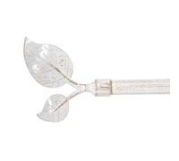 DAMDAM GO - Barra de Cortina Extensible de Metal Blanca Minimalista para Dormitorio Vintage de 120-210 cm (Hojas)