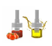 DAMDAM GO Dispensador de Salsa de Cocina, Aceitera Con Cepillo Silicona, Para Vinagre y Salsa, Salsera Hornear, Barbacoa, Freidora Aire, Pack 2 Unidades