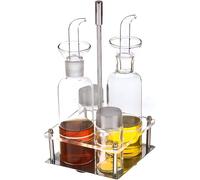 DAMDAM GO Juego Aceitera de Vidrio Antigoteo 4 Pzas En Caja
