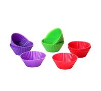 DAMDAM GO S/18 molde cupcake 3/c silicona 6/verde, 6/rojoy 6/morado. 7,50 x 7,50 x 4 cm