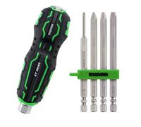 ENGINEER Juego de extractores de tornillos hexagonales 4 en 1 con mango de destornillador Ergo, funciona con tornillos de cabeza avellanada DZ-74