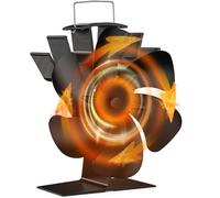 Dancial Ventilador Poele de Madera, Ventilador con Calor con 4 aspas Silenciador para Chimenea Tubo/Estufa de Gas/Registro/Pellet