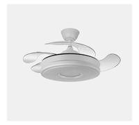 DANI BLANCO - Fabrilamp, Ventilador Dani 59w Metal Blanco 4 aspas desplegables Ultrasilencioso 107d 6980lm 3000-4000-6000k LED Regulable Remoto Temporizador Memoria - Abrila 2026