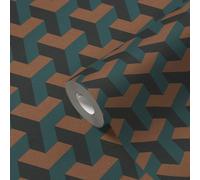Daniel Hechter Papel Tapiz Liso Brillante - Azul, Verde, Negro
