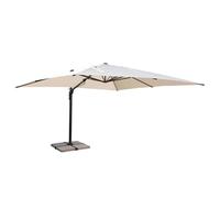 DANIELI - Parasol de Jardín Excentrico 3x3 Orientable a 360°- Estructura de Aluminio Inclinable y Retráctil Brazo lateral - Chimenea Cortaviento
