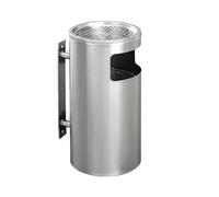 Danieli Store | Papelera y Cenicero Exterior para Pared 10L ø24,5x51 cm | En Acero Fácil de Vaciar con Bandeja Recoge Cenizas | Kit de Fijación a Pared Incluido