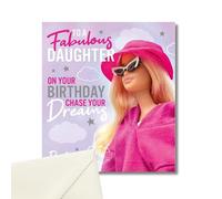 Danilo Promotions Limited - Tarjeta de cumpleaños para hija, tarjeta de cumpleaños para hija, tarjeta de cumpleaños Barbie para hija, tarjeta de cumpleaños para su hija, Barbie, multicolor, 7 x 6