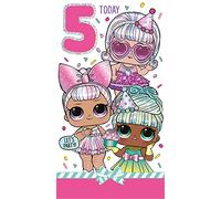 Danilo Promotions LO027 - Tarjeta de cumpleaños oficial LOL Surprise Doll para 5 años, 5º cumpleaños, 210 x 290 mm