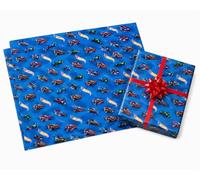 Danilo Promotions LTD Hot Wheels Papel de regalo, 2 hojas 2 etiquetas, 70 cm x 50 cm, Cumpleaños