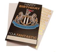 Danilo Promotions Ltd Newcastle Football Club - Tarjeta de cumpleaños con pegatinas para personalizar con tu leyenda, mamá, papá, nieto, novio, tarjeta de cumpleaños abierta, color negro