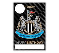 Danilo Promotions Ltd Newcastle Football Club - Tarjeta de cumpleaños con pegatinas para personalizar tu edad y nombre, color negro