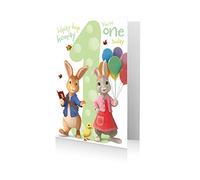 Danilo Promotions Ltd PE033 - Tarjeta de cumpleaños oficial de Peter Rabbit (17,8 x 15,2 cm), multicolor
