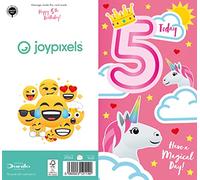Danilo Promotions LTD Tarjeta de 5º cumpleaños, tarjeta de cumpleaños para 5º cumpleaños, tarjeta de Joy Pixels para 5º cumpleaños, tarjeta de cumpleaños para 5º cumpleaños Joy Pixels