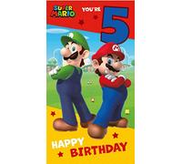 Danilo Promotions LTD Tarjeta de 5º cumpleaños, tarjeta de cumpleaños para 5º cumpleaños, tarjeta de Super Mario para 5º cumpleaños, tarjeta de cumpleaños para 5º cumpleaños, Super Mario