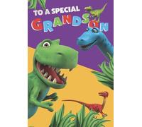 Danilo Promotions LTD Tarjeta de cumpleaños con diseño de dinosaurio rugido para nieto