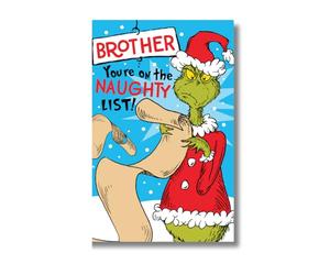 Danilo Promotions Official The Grinch - Tarjeta de Navidad para hermano, multicolor