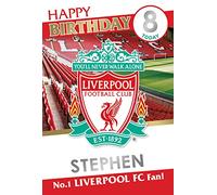 Danilo Promotions PERSONALISED NAME & Edad STICKERS LIVERPOOL THE REDS Cumpleaños Tarjeta de Felicitación, Multi, 9 x 6, LP072