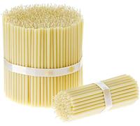 Danilovo Velas de cera de abeja blancas, 50 unidades, velas ortodoxas para oración, rituales, decoración de mesa de boda, no tóxicas, sin hollín, N120, altura: 15 cm, diámetro: 5,4 mm