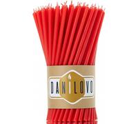 Danilovo Velas de cera de abeja pura, sin goteo, sin humo, altas y delgadas, velas decorativas para oración de la iglesia, decoración o cumpleaños velas - Velas perfumadas de miel (rojo)