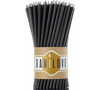 Danilovo Velas de cera de abeja pura, sin goteo, sin humo, altas y delgadas, velas decorativas para oración de la iglesia, decoración o cumpleaños velas - Velas perfumadas de miel (negro)