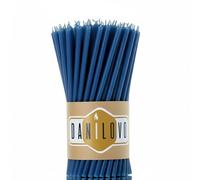 Danilovo Velas de cera de abeja pura, sin goteo, sin humo, altas y delgadas, velas decorativas para oración de la iglesia, decoración o cumpleaños velas - Velas perfumadas de miel (azul)