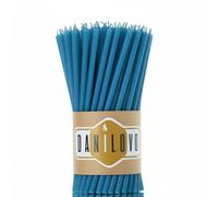Danilovo Velas de cera de abeja pura, sin goteo, sin humo, altas y delgadas, velas decorativas para oración de la iglesia, decoración o cumpleaños velas - Velas perfumadas de miel (turquesa)
