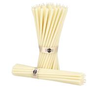 Danilovo Velas de Cera de Abeja pura, Velas Naturales para Oración de la Iglesia, Rituales, Meditación, Decoración de Tartas de Cumpleaños, 18,5 cm de largo, 50 Unidades (Blanco)