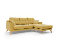Danish sofá rinconero moderno reversible de tela suave e impermeable 237 cm amarillo