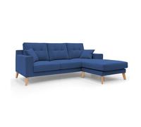 Danish sofá rinconero moderno reversible de tela suave e impermeable 237 cm azul
