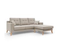 Danish sofá rinconero moderno reversible de tela suave e impermeable 237 cm beige