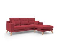 Danish sofá rinconero moderno reversible de tela suave e impermeable 237 cm rojo