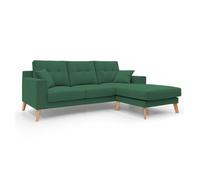 Danish sofá rinconero moderno reversible de tela suave e impermeable 237 cm verde