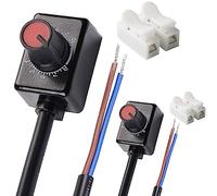 DAOKAI 2 uds DC 0/1-10V perilla LED atenuador PWM atenuación Mini controlador interruptor giratorio con terminal de crimpado para control de controladores LED regulables